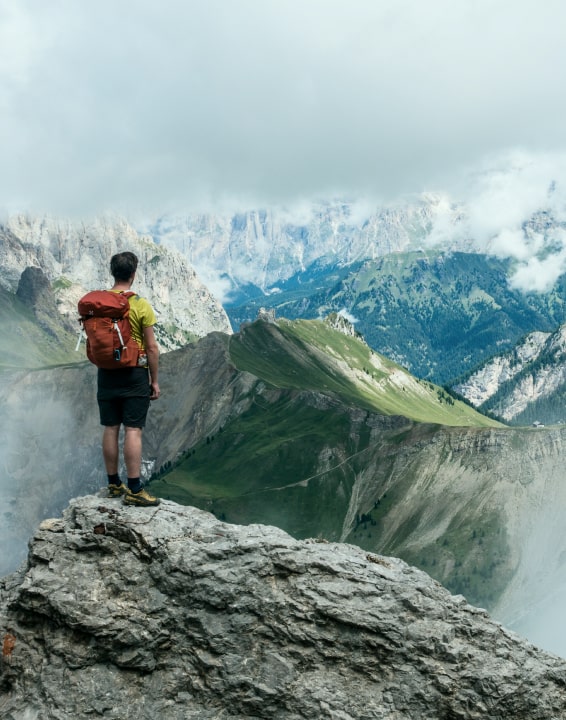 Man watching the mountains